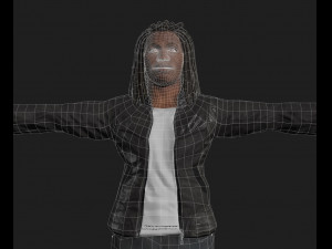 animated gang man - rigged 3d game character Model 3D