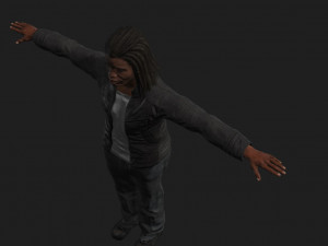 animated gang man - rigged 3d game character Model 3D