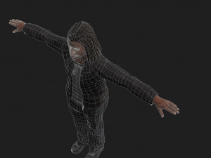 animated gang man - rigged 3d game character Model 3D