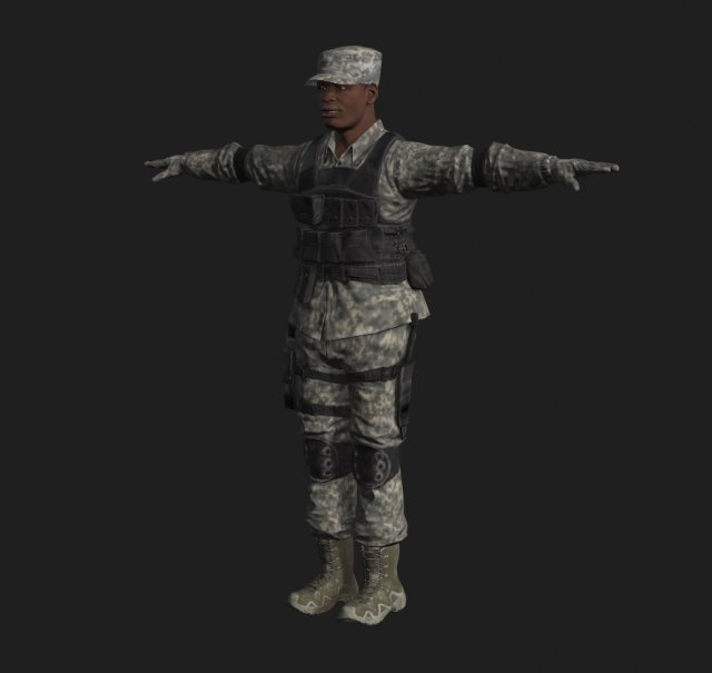 animated soldier - rigged 3d game character Model 3D .c4d .max .obj .3ds .fbx .stl .blend 