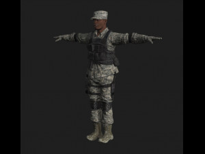 animated soldier - rigged 3d game character Modelo 3D