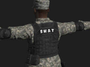 animated soldier - rigged 3d game character Model 3D