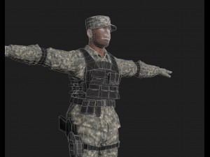 animated soldier - rigged 3d game character Model 3D