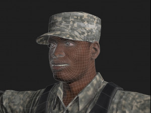 animated soldier - rigged 3d game character Model 3D