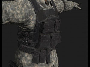animated soldier - rigged 3d game character Model 3D