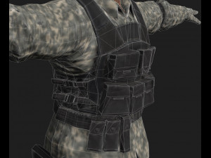 animated soldier - rigged 3d game character Model 3D