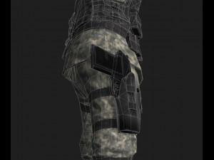 animated soldier - rigged 3d game character Model 3D