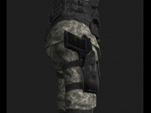 animated soldier - rigged 3d game character Model 3D