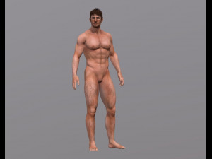 naked man-rigged 3d game character 3D Model