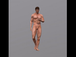 naked man-rigged 3d game character 3D Model