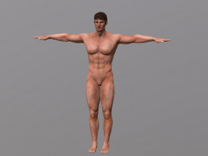 naked man-rigged 3d game character 3D Model