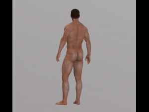 naked man-rigged 3d game character 3D Model