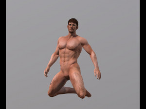 naked man-rigged 3d game character 3D Model