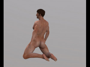naked man-rigged 3d game character 3D Model