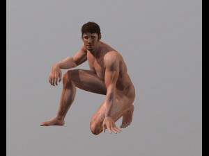 naked man-rigged 3d game character 3D Model