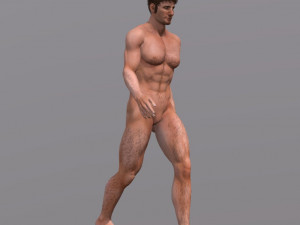naked man-rigged 3d game character 3D Model