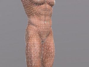 naked man-rigged 3d game character 3D Model