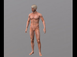 naked man-rigged 3d game character 3D Model