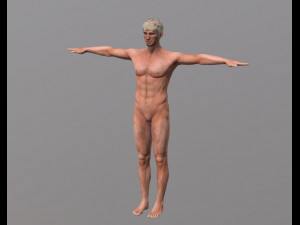 naked man-rigged 3d game character 3D Model