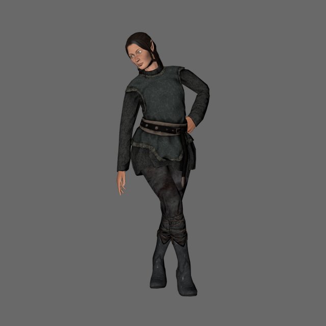 animated elf woman-rigged 3d game character Model 3D .c4d .max .obj .3ds .fbx .stl .blend 