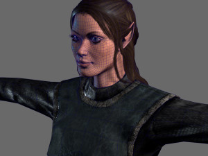 animated elf woman-rigged 3d game character Model 3D