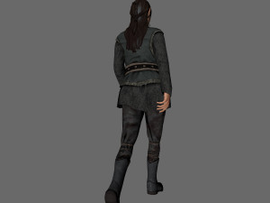 animated elf woman-rigged 3d game character Model 3D