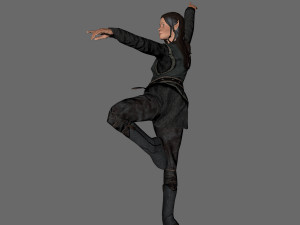 animated elf woman-rigged 3d game character Model 3D