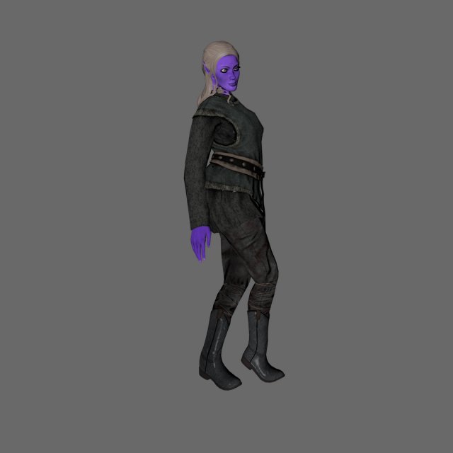 animated elf woman-rigged 3d game character Model 3D .c4d .max .obj .3ds .fbx .stl .blend 