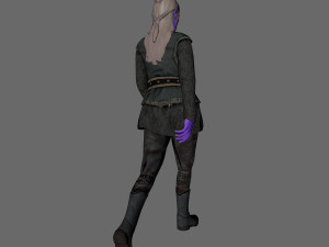 animated elf woman-rigged 3d game character Model 3D