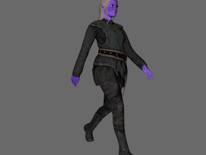 animated elf woman-rigged 3d game character Model 3D