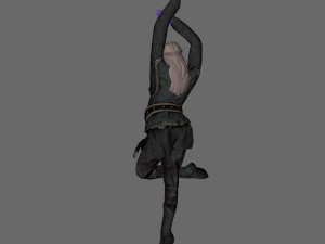 animated elf woman-rigged 3d game character Model 3D