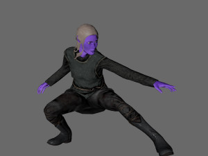 animated elf woman-rigged 3d game character Model 3D