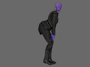 animated elf woman-rigged 3d game character Model 3D