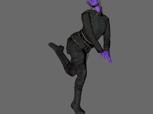animated elf woman-rigged 3d game character Model 3D