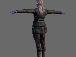 animated elf woman-rigged 3d game character Model 3D