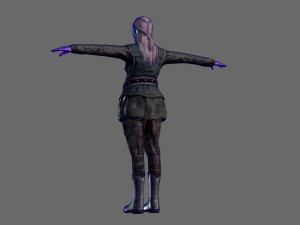 animated elf woman-rigged 3d game character Model 3D