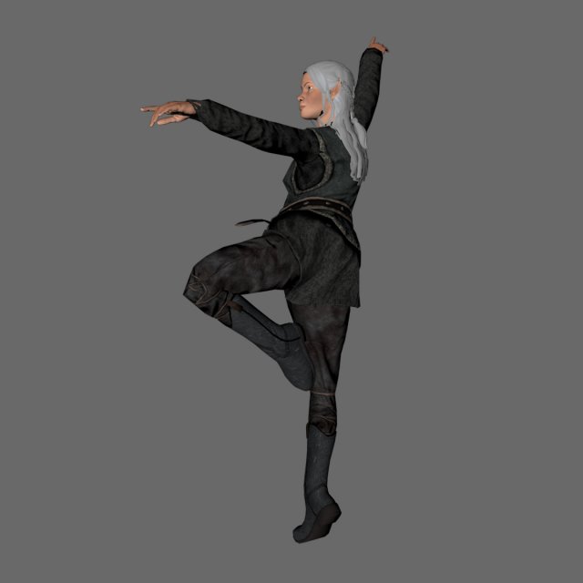 animated elf woman-rigged 3d game character Model 3D .c4d .max .obj .3ds .fbx .stl .blend 