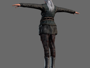 animated elf woman-rigged 3d game character Model 3D