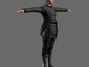 animated elf woman-rigged 3d game character Model 3D
