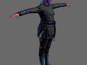 animated elf woman-rigged 3d game character Model 3D