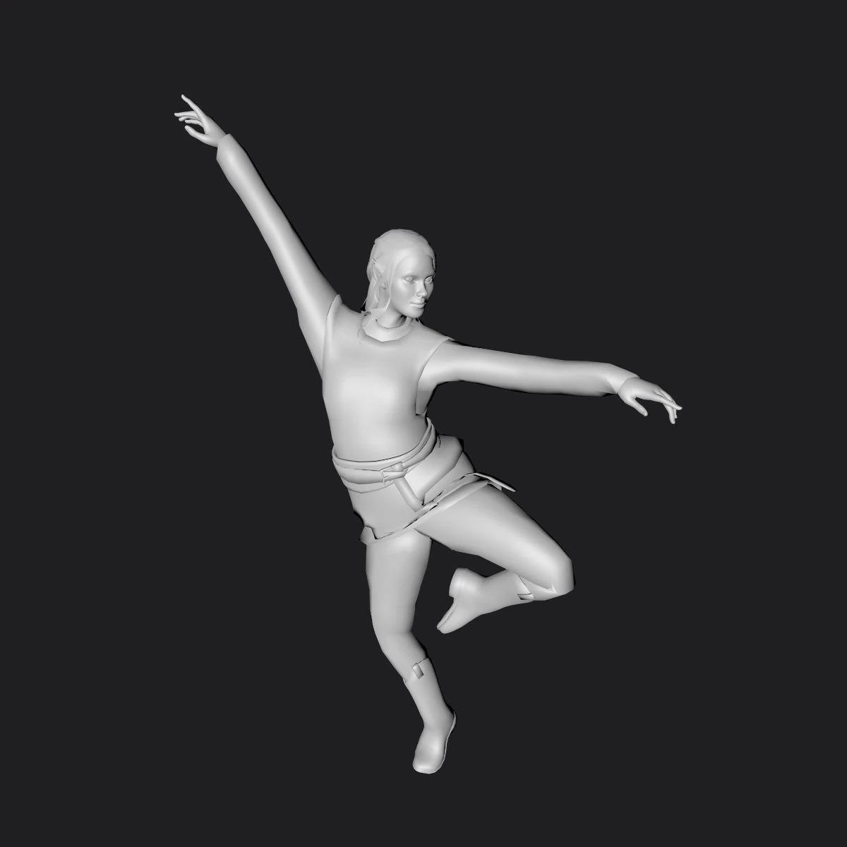 elf statue 3D Model .c4d .max .obj .3ds .fbx .stl .blend 