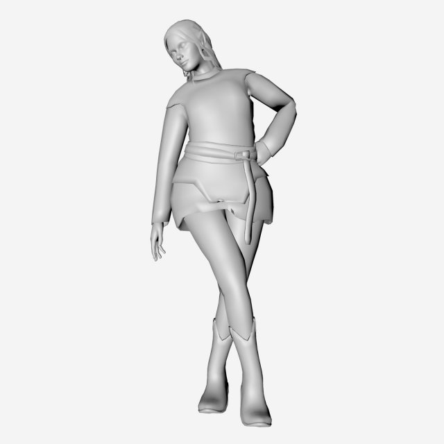 elf statue 3D 模型 .c4d .max .obj .3ds .fbx .stl .blend 