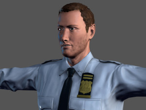 animated police officer-rigged 3d game character 3D-Modell
