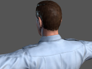 animated police officer-rigged 3d game character 3D-Modell