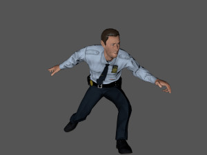 animated police officer-rigged 3d game character 3D-Modell