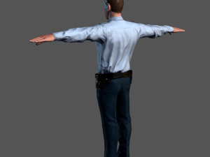 animated police officer-rigged 3d game character 3D-Modell