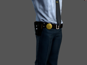 animated police officer-rigged 3d game character 3D-Modell