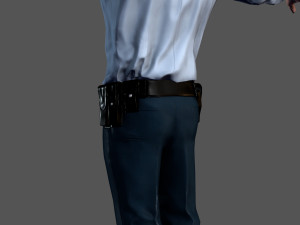 animated police officer-rigged 3d game character 3D-Modell