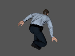 animated police officer-rigged 3d game character 3D-Modell
