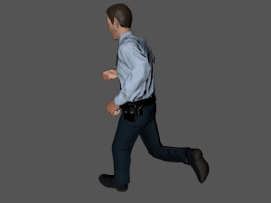 animated police officer-rigged 3d game character 3D-Modell